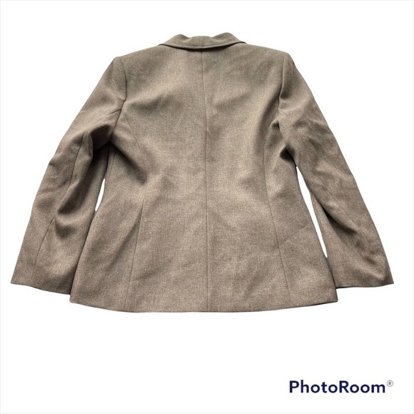 Le Suit Collections Blazer Jacket Size 12 Brown Scarf 2pc Set workwear - Picture 9 of 10